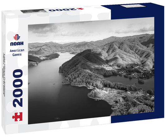 Noah Jigsaw Puzzle Lake Hibara Fukushima Japan, autumn in black white 2000 pieces