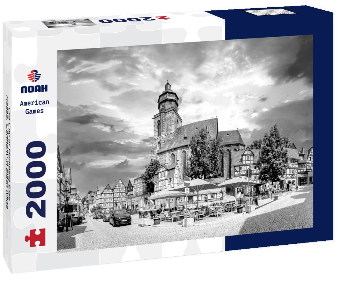 Noah Jigsaw Puzzle Old City of Homberg Efze, Hesse, Germany in black white 2000 pieces