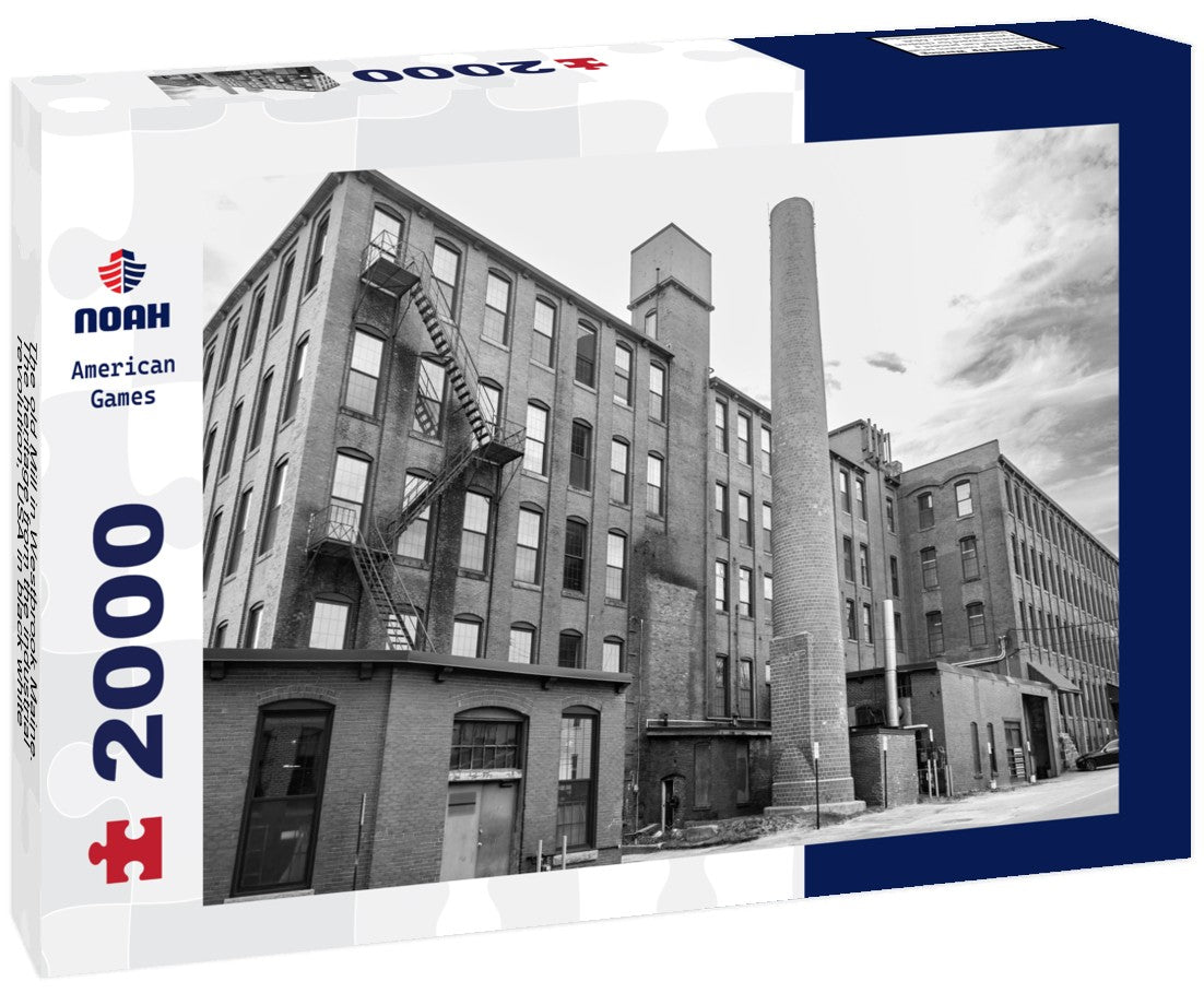 Noah Jigsaw Puzzle The old Mill in Westbrook Maine. The heritage from the industrial revolution, USA in black white 2000 pieces