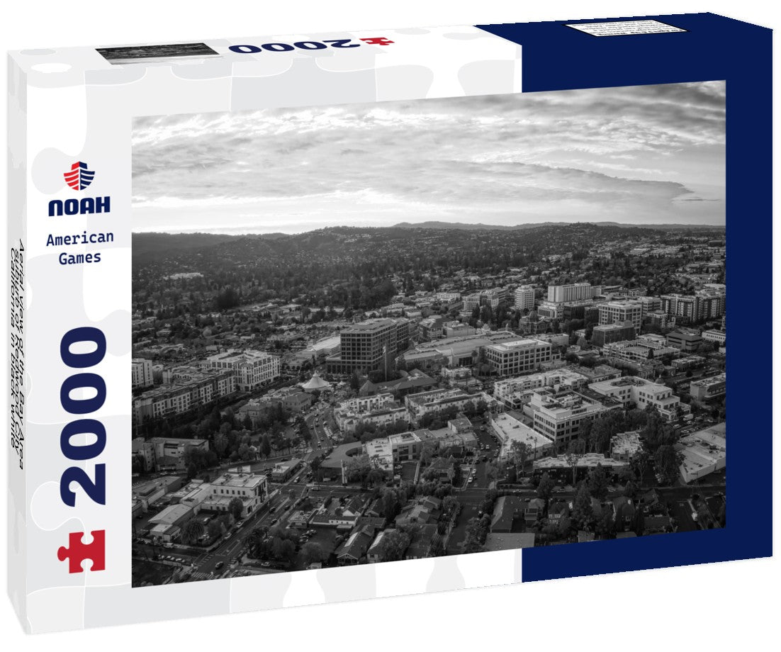 Noah Jigsaw Puzzle Aerial view of the Bay Area suburb of Redwood City, California in black white 2000 pieces