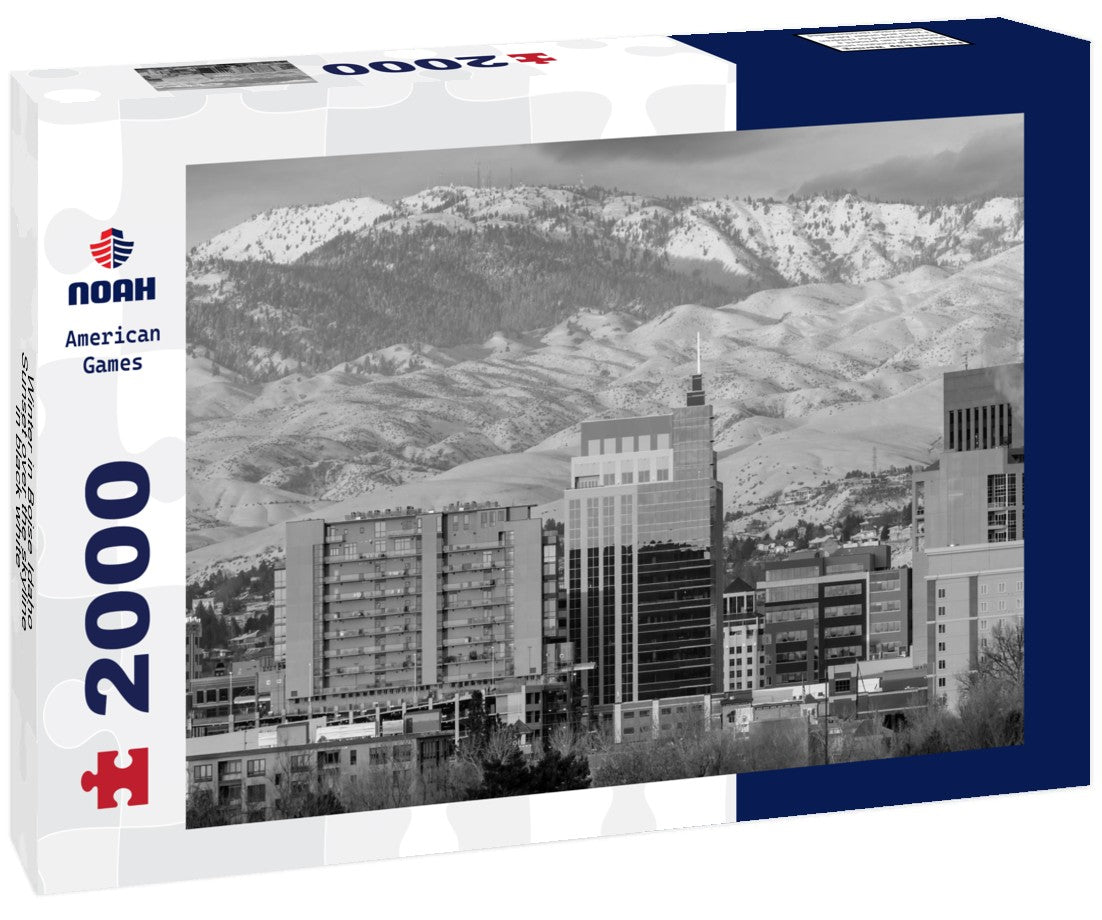 Noah Jigsaw Puzzle Winter in Boise Idaho Sunset over the skyline in black white 2000 pieces