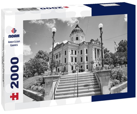 Noah Jigsaw Puzzle Vertexes outside the Bloomington Indiana Courthouse in black white 2000 pieces