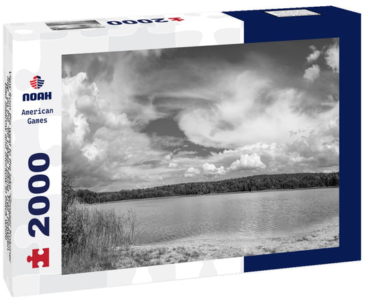 Noah Jigsaw Puzzle View from the west to the lake “Grosser Kolpiner See” on the “66 Lakes Hiking Trail” between Bad Saarow and Storkow in black white 2000 pieces