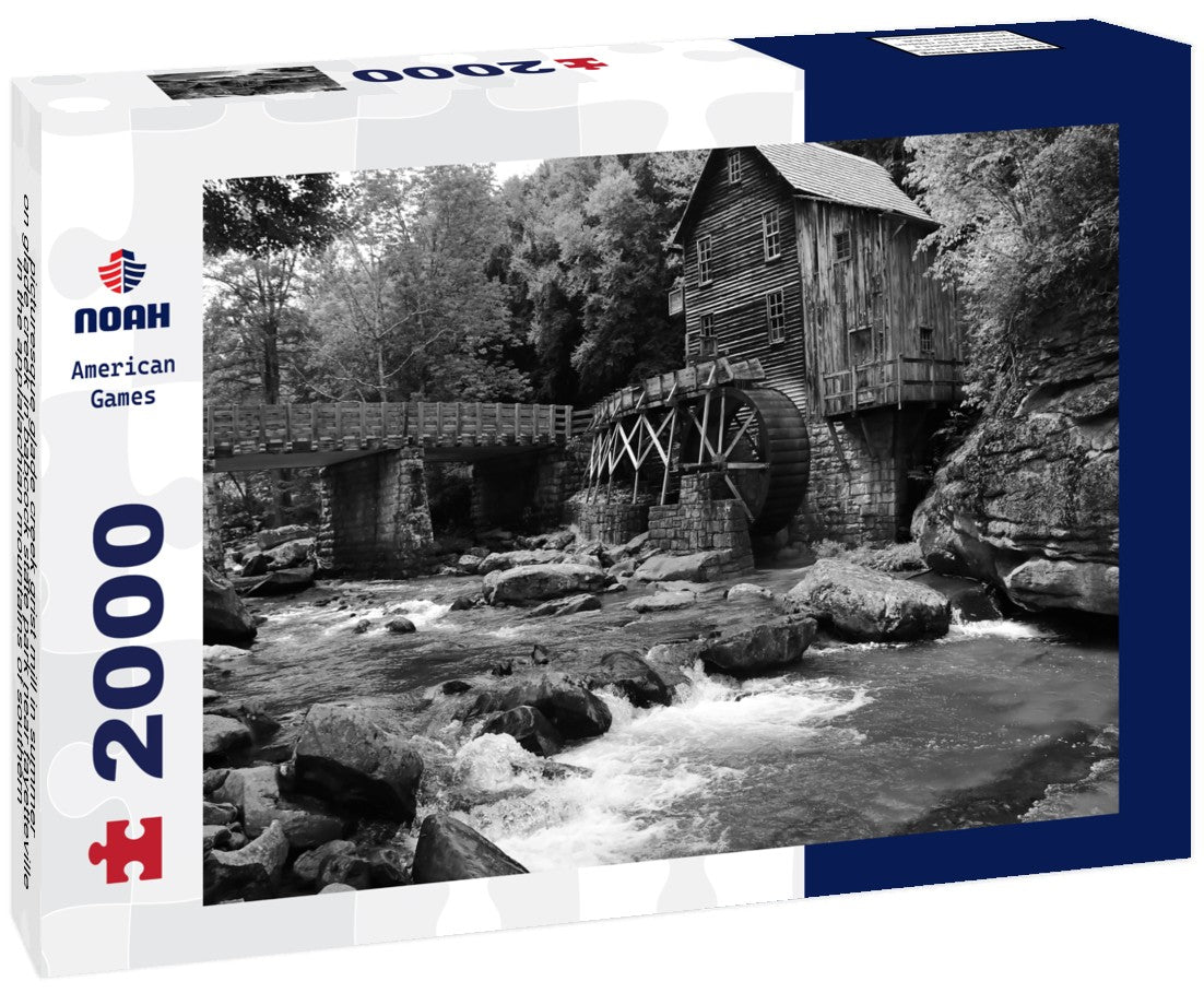 Noah Jigsaw Puzzle picturesque glade creek grist mill in summer on glade creek in babcock state park near fayetteville, in the applalachian mountains of southern west virginia in black white 2000 pieces