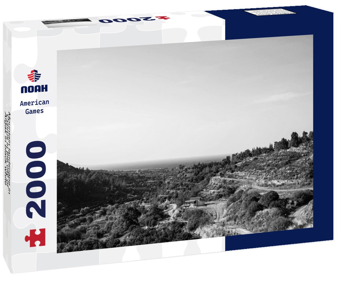 Noah Jigsaw Puzzle Mountain landscape in Cyprus in the city of Argak in black white 2000 pieces