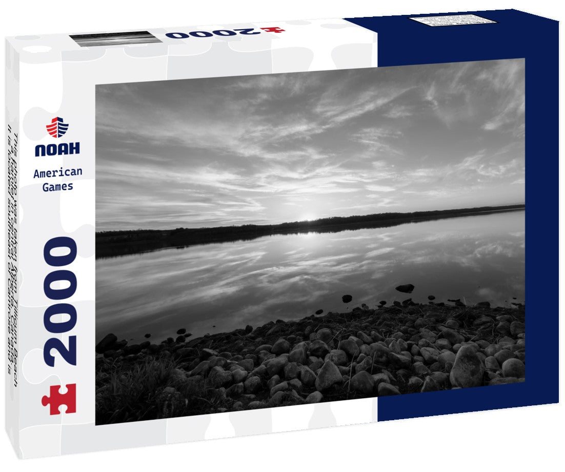Noah Jigsaw Puzzle This photo was taken from Tillicum Beach, a hamlet in central Alberta, Canada. It is located southeast of Camrose and is situated on Dried Meat Lake. in black white 2000 pieces