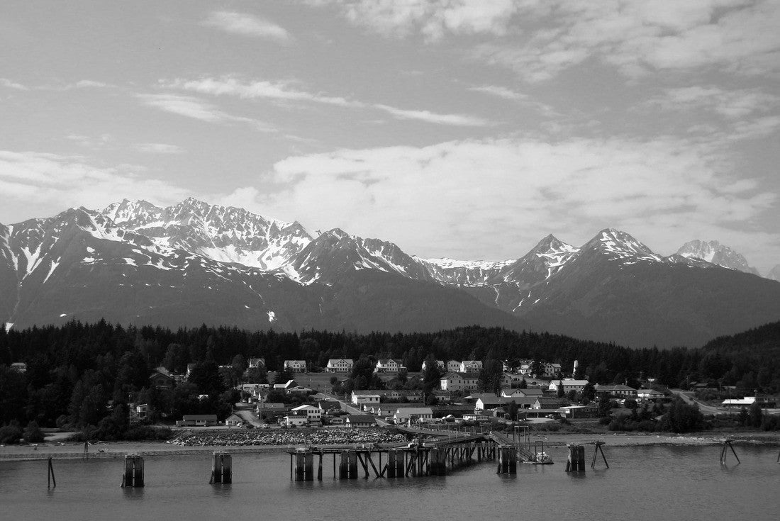 Haines-Fort William H. Seward seen from Chilkoot Inlet, Alaska, United States 2000pc PuzzleBlack and White