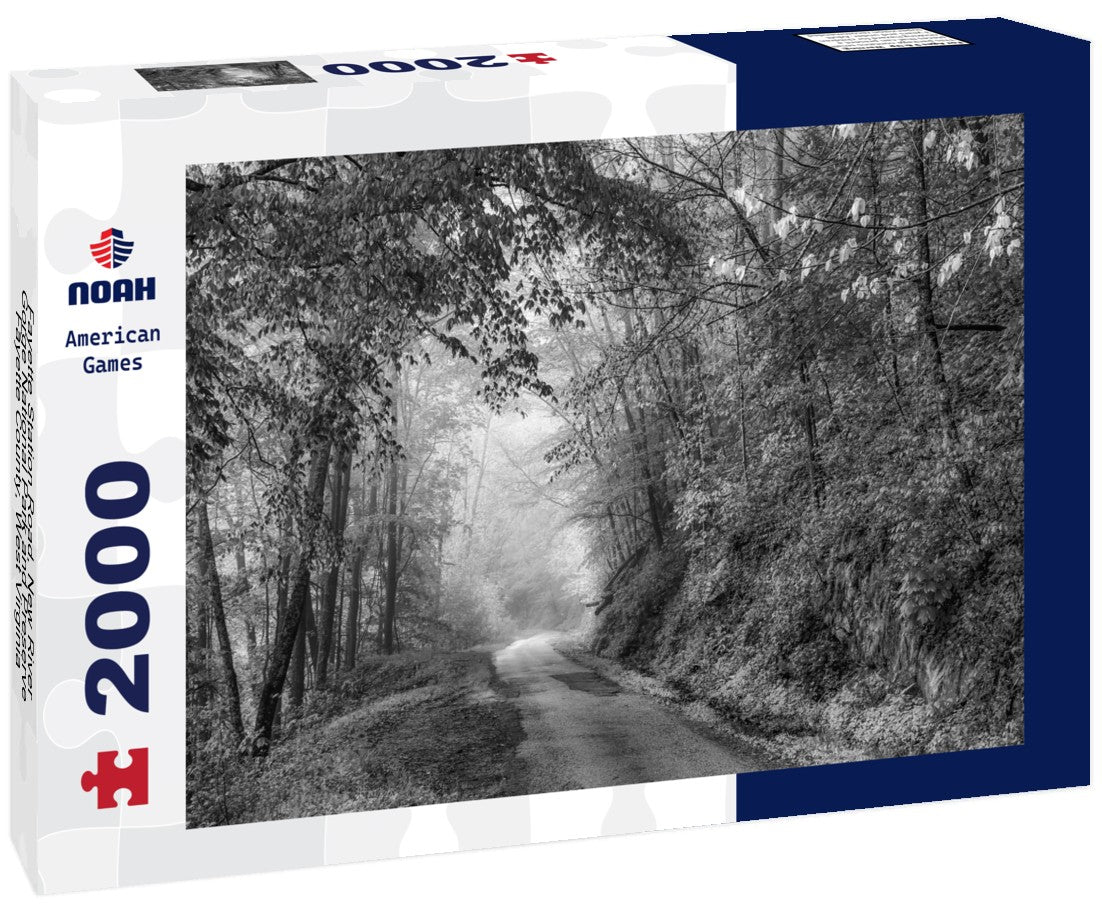 Noah Jigsaw Puzzle Fayette Station Road, New River Gorge National Park and Preserve, Fayette County, West Virginia, USA in black white 2000 pieces