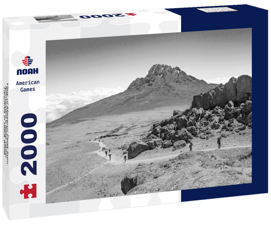 Noah Jigsaw Puzzle View of Mawenzi Peak from Kilimanjaro's base camp, Tanzania in black white 2000 pieces