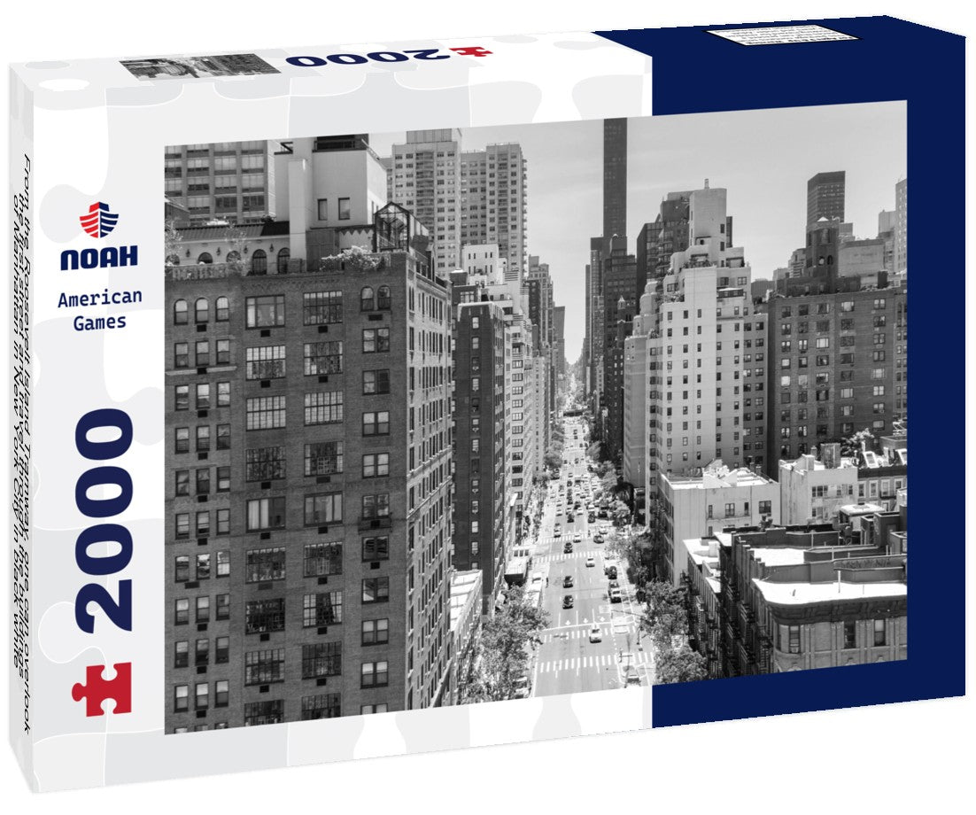 Noah Jigsaw Puzzle From the Roosevelt Island Tramway, one can overlook the first street and travel through the buildings of Manhattan in New York City in black white 2000 pieces