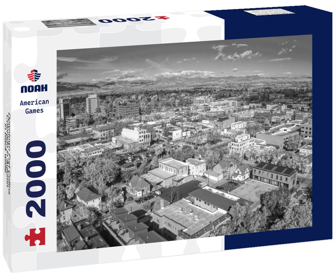 Noah Jigsaw Puzzle Downtown Fort Collins, Colorado in Autumn in black white 2000 pieces