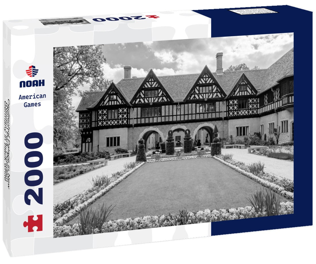 Noah Jigsaw Puzzle Cecilienhof Palace in New (Neuer) Park, Potsdam, Germany in black white 2000 pieces
