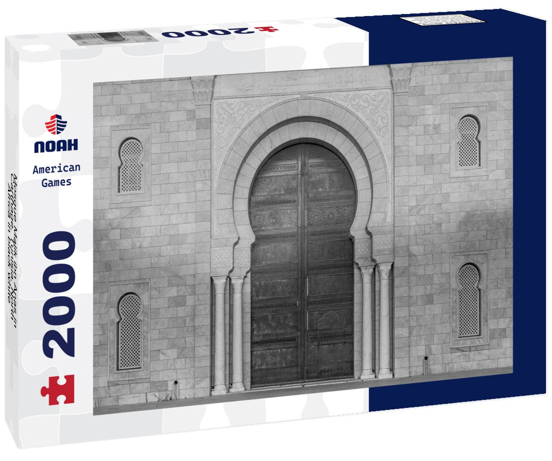 Noah Jigsaw Puzzle Mosque Malik ibn Anas in Carthage, Tunisia, North Africa in black white 2000 pieces