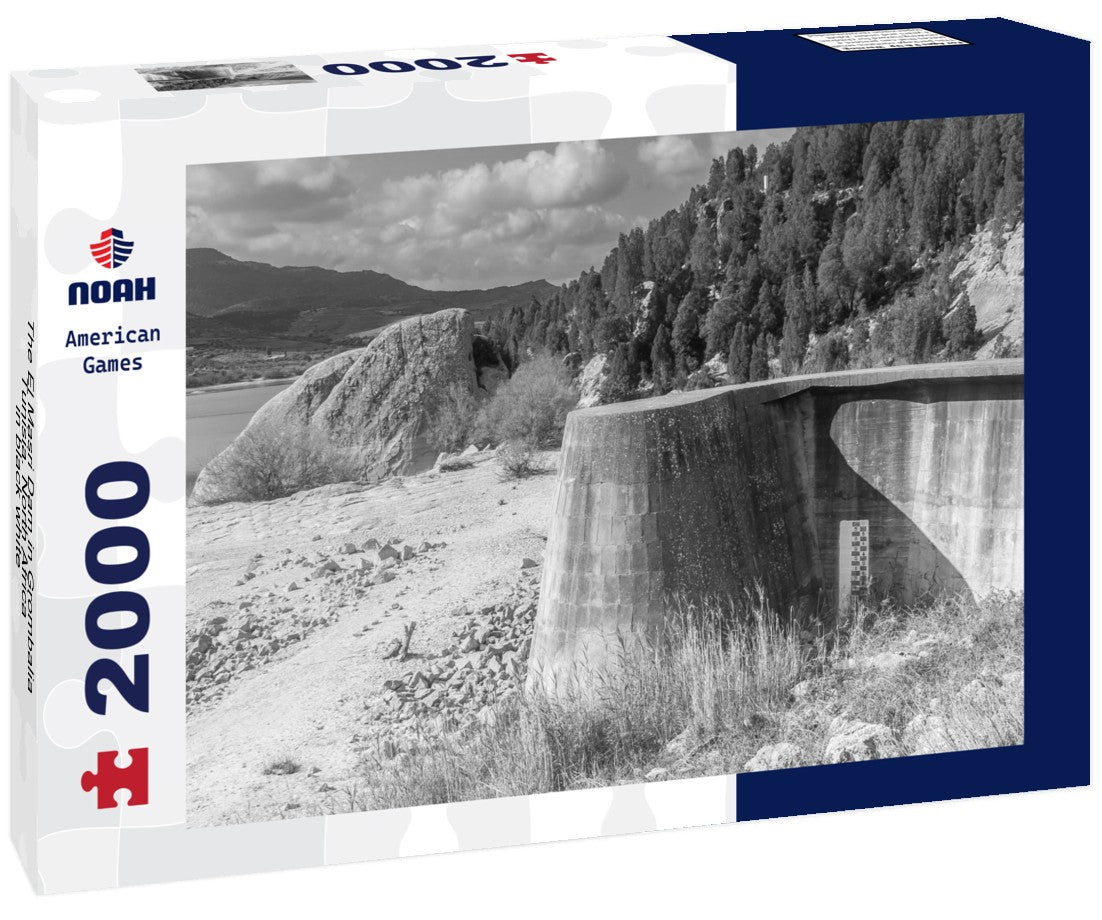 Noah Jigsaw Puzzle The El Masri Dam in Grombalia, Tunisia. North Africa in black white 2000 pieces