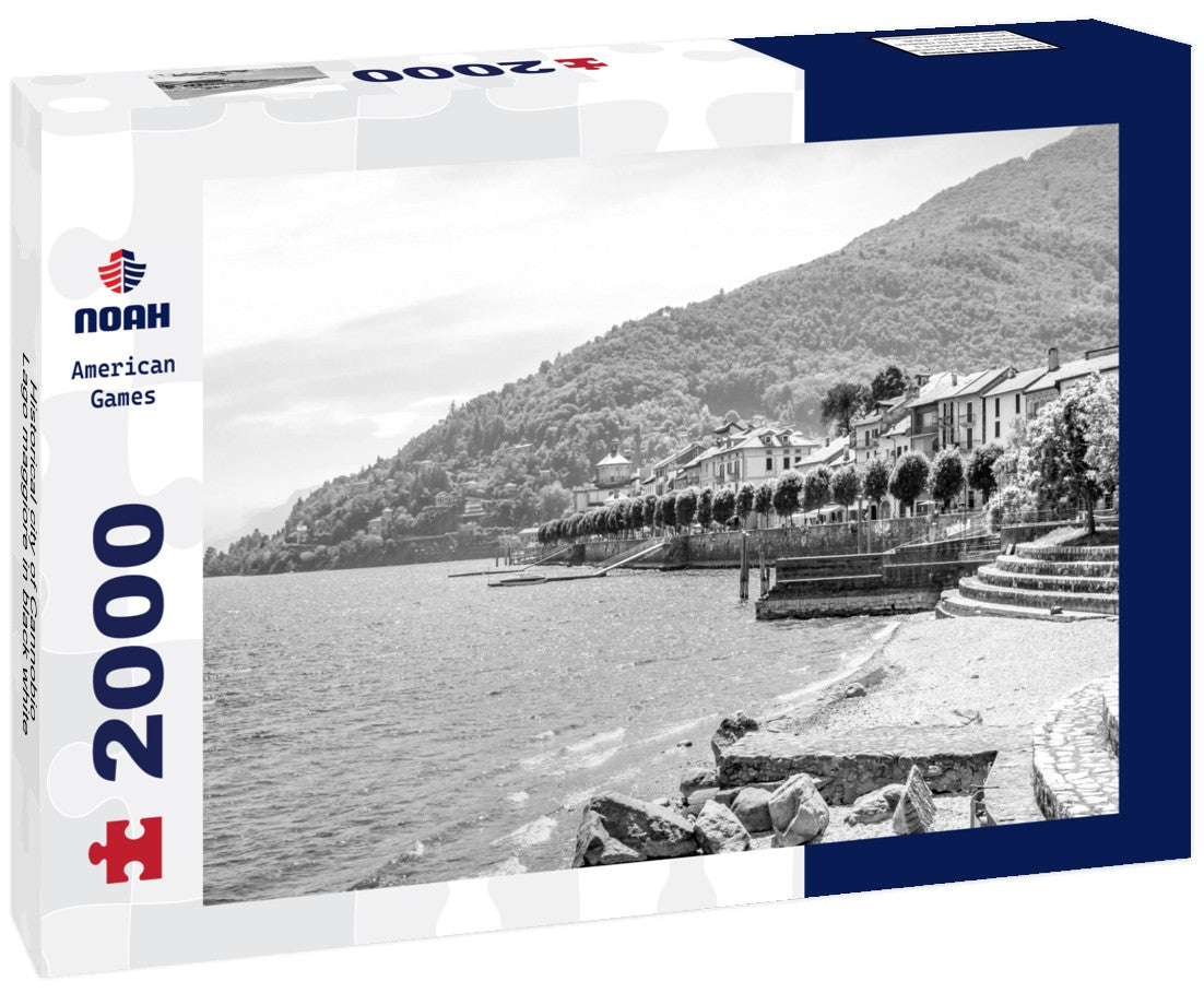 Noah Jigsaw Puzzle Historical city of Cannobio, Lago maggiore in black white 2000 pieces