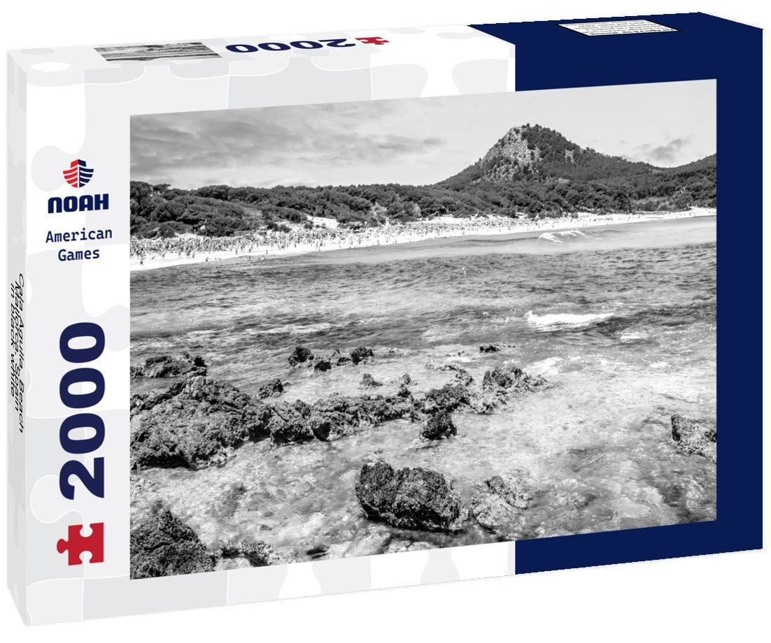 Noah Jigsaw Puzzle Cala Agulla, Beach, Mallorca, Spain in black white 2000 pieces