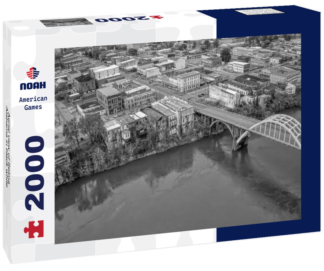 Noah Jigsaw Puzzle Aerial view of Selma, Alabama in black white 2000 pieces