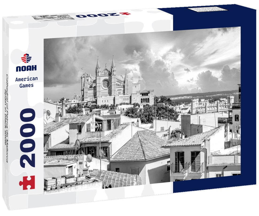 Noah Jigsaw Puzzle Cathedral of Palma de Mallorca, Spain in black white 2000 pieces