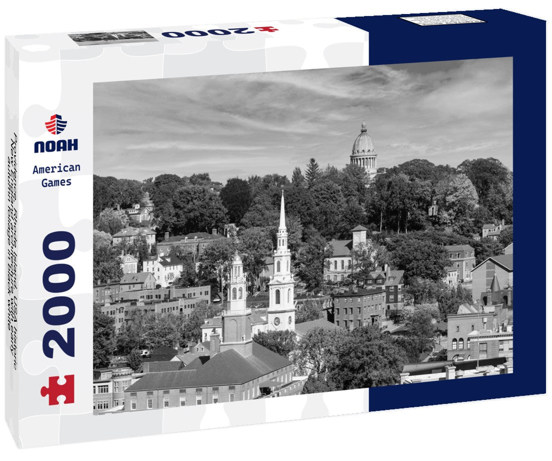 Noah Jigsaw Puzzle Providence, Rhode Island, USA historic New England architecture with early autumn foliage in black white 2000 pieces