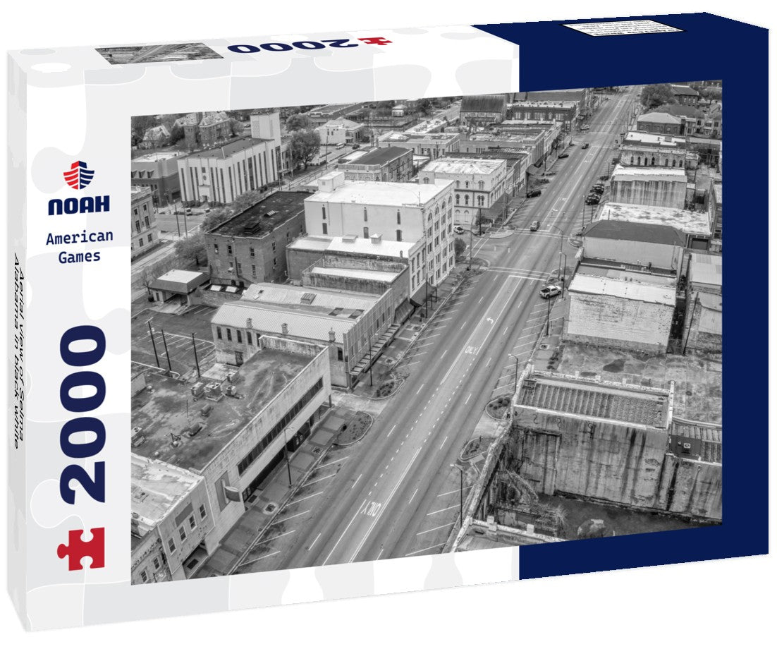 Noah Jigsaw Puzzle Aerial view of Selma, Alabama in black white 2000 pieces
