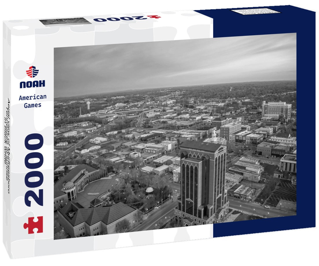 Noah Jigsaw Puzzle Aerial view of Murfreesboro, Tennessee at sunrise in black white 2000 pieces