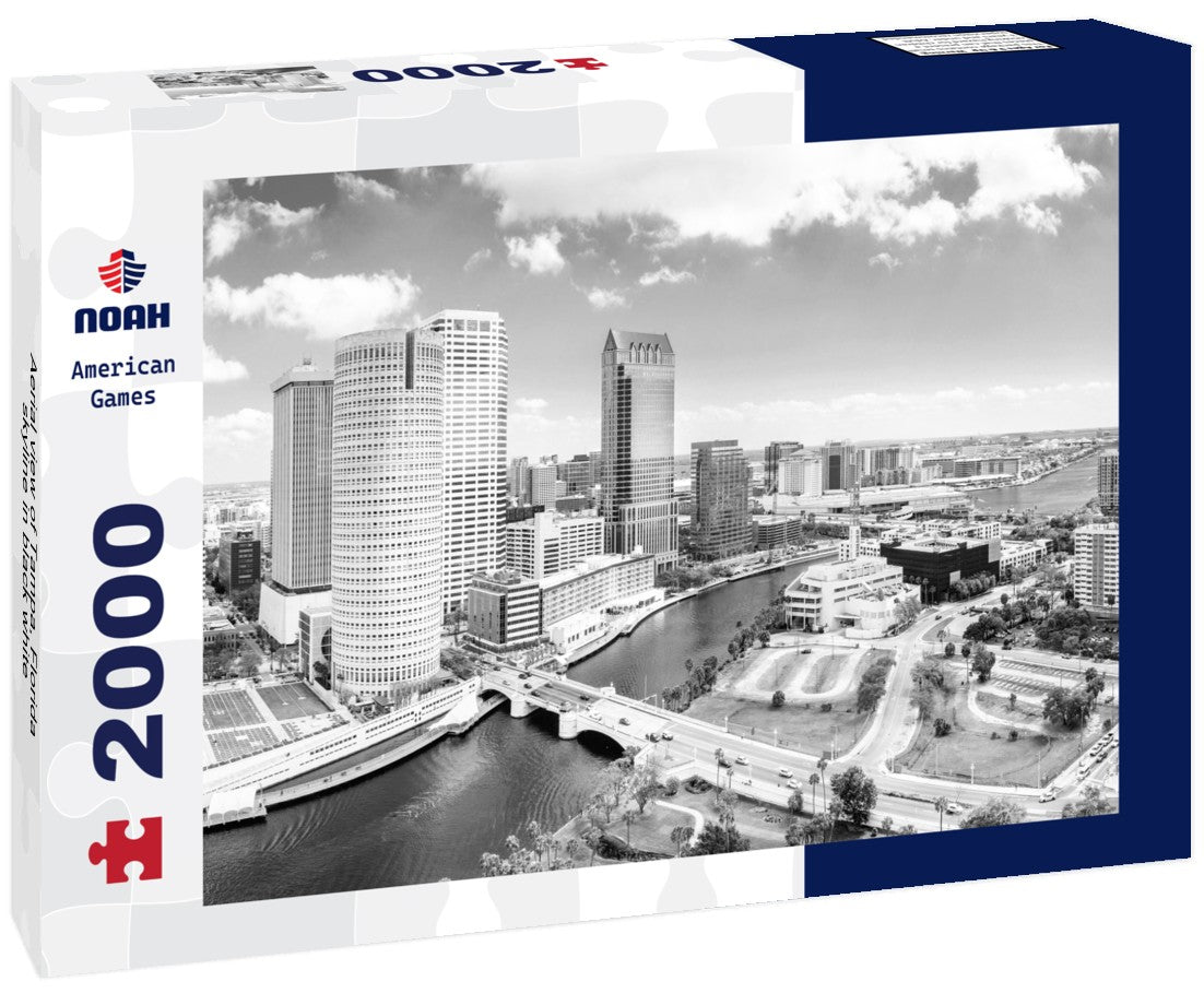 Noah Jigsaw Puzzle Aerial view of Tampa, Florida skyline in black white 2000 pieces