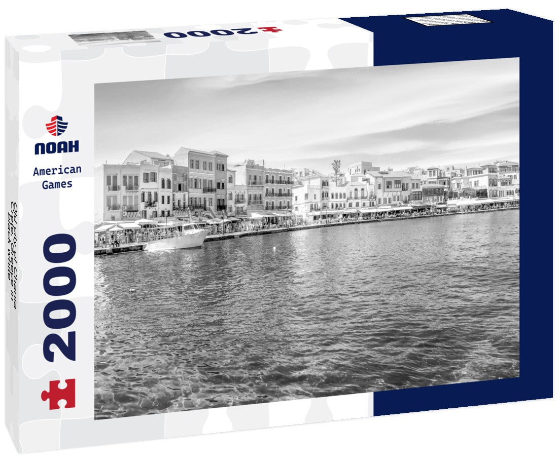Noah Jigsaw Puzzle Old city of Chania, Crete, Greece in black white 2000 pieces