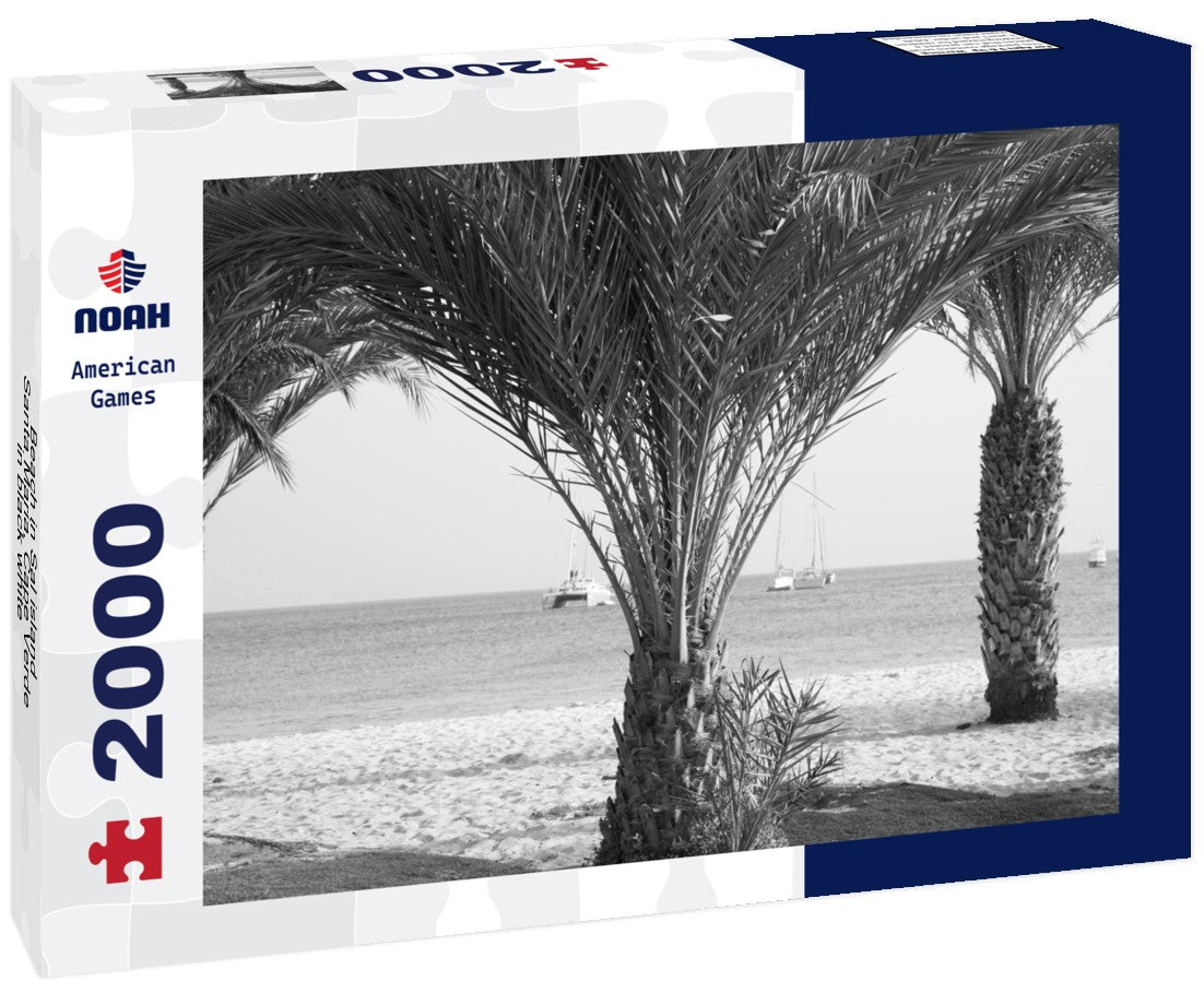 Noah Jigsaw Puzzle Beach in Sal island, Santa Maria, Cape Verde in black white 2000 pieces
