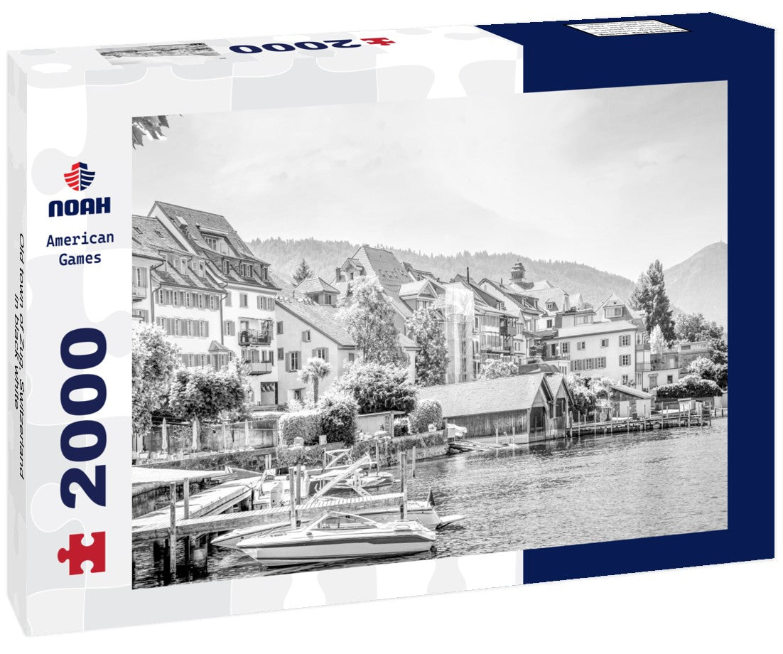 Noah Jigsaw Puzzle Old town of Zug, Switzerland in black white 2000 pieces