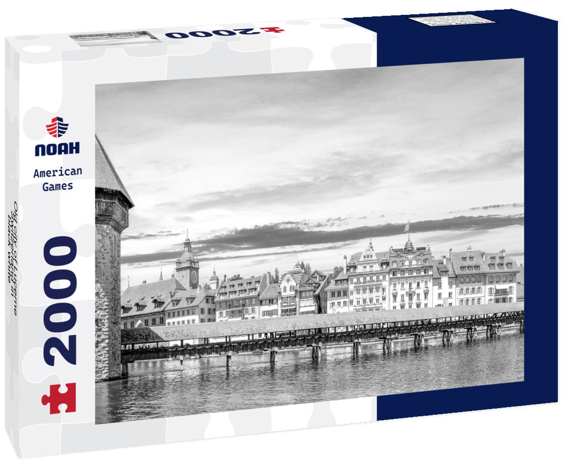 Noah Jigsaw Puzzle Old city of Lucerne, Switzerland in black white 2000 pieces