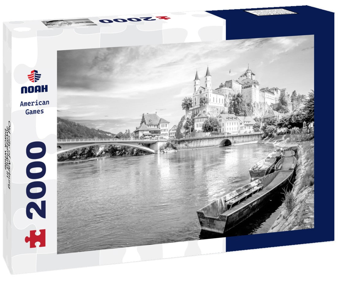 Noah Jigsaw Puzzle Old city of Aarburg, Switzerland in black white 2000 pieces
