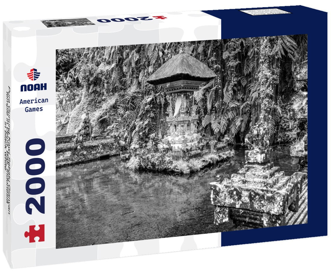 Noah Jigsaw Puzzle Pura Gunung Kawi Sebatu Gianyan temple in Ubud, Bali, Indonesia in black white 2000 pieces
