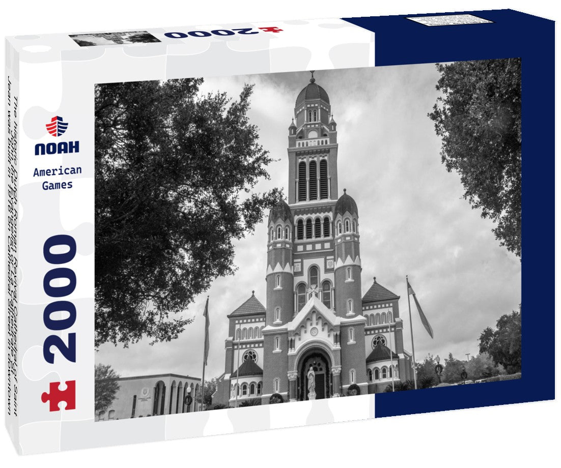 Noah Jigsaw Puzzle The historic Dutch Roman Revival Cathedral of Saint John the Evangelist or La Cathedrale St-Jean was built in 1916 on Cathedral Street in downtown Lafayette, Louisiana, USA in black white 2000 pieces