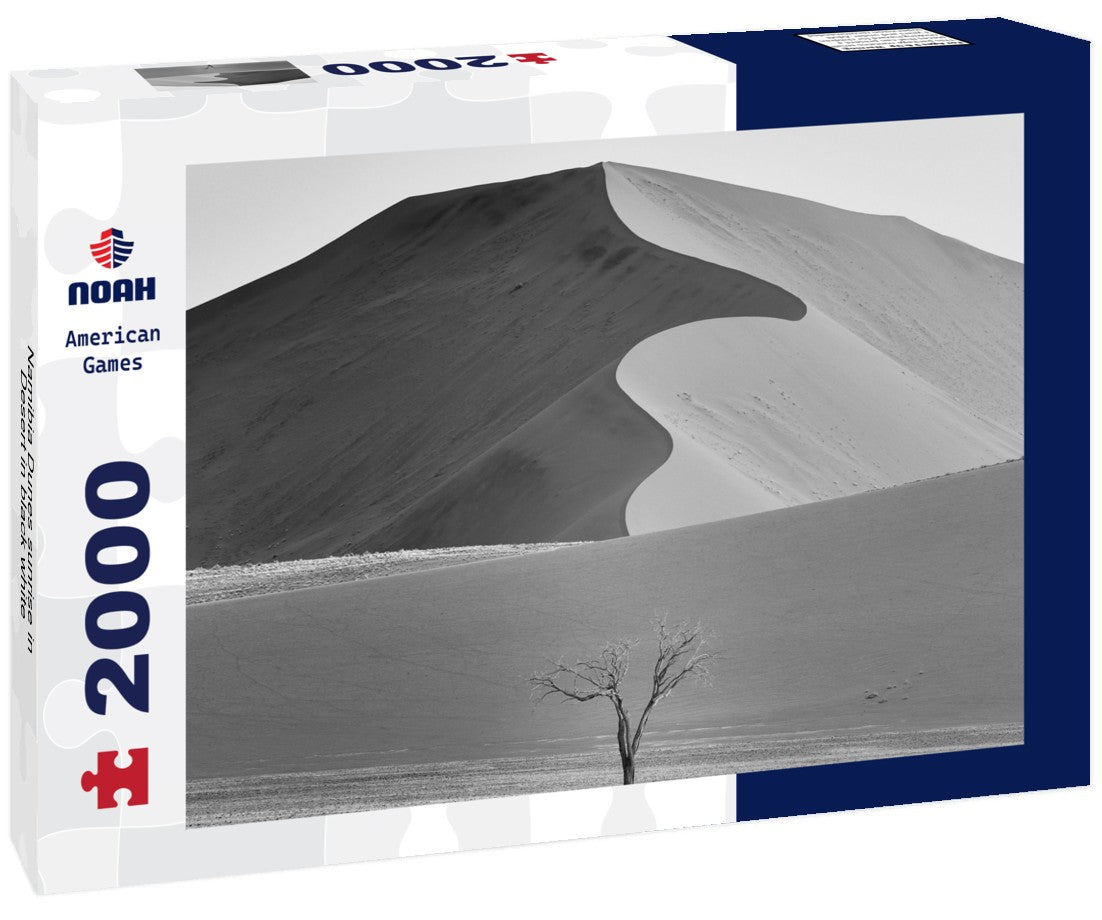 Noah Jigsaw Puzzle Namibia Dunes sunrise in Desert in black white 2000 pieces
