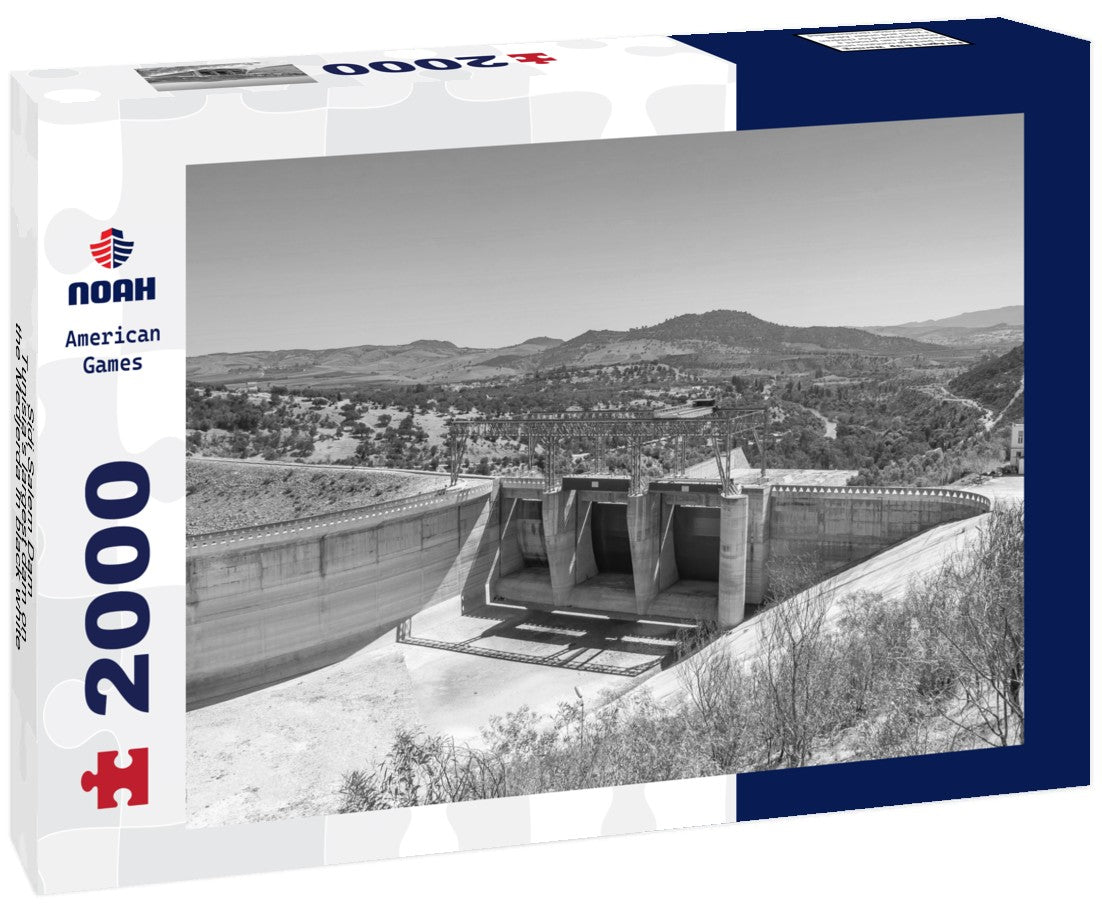Noah Jigsaw Puzzle Sidi Salem Dam - Tunisia's largest dam on the Medjerda in black white 2000 pieces