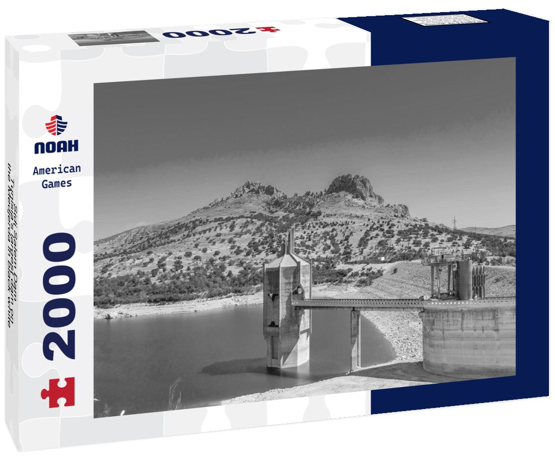 Noah Jigsaw Puzzle Sidi Salem Dam - Tunisia's largest dam on the Medjerda in black white 2000 pieces