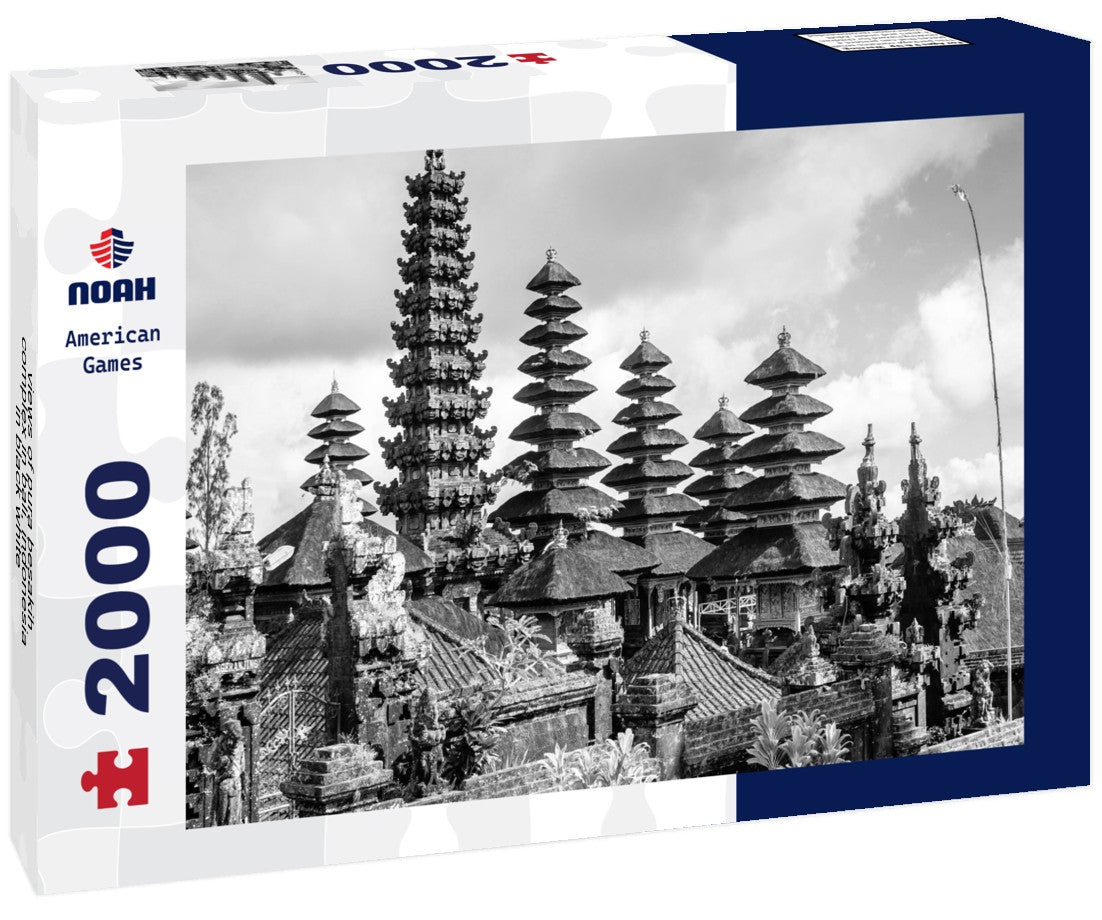 Noah Jigsaw Puzzle views of pura besakih complex in bali, indonesia in black white 2000 pieces