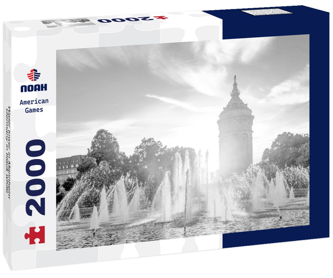 Noah Jigsaw Puzzle Water tower in Mannheim, Germany in black white 2000 pieces