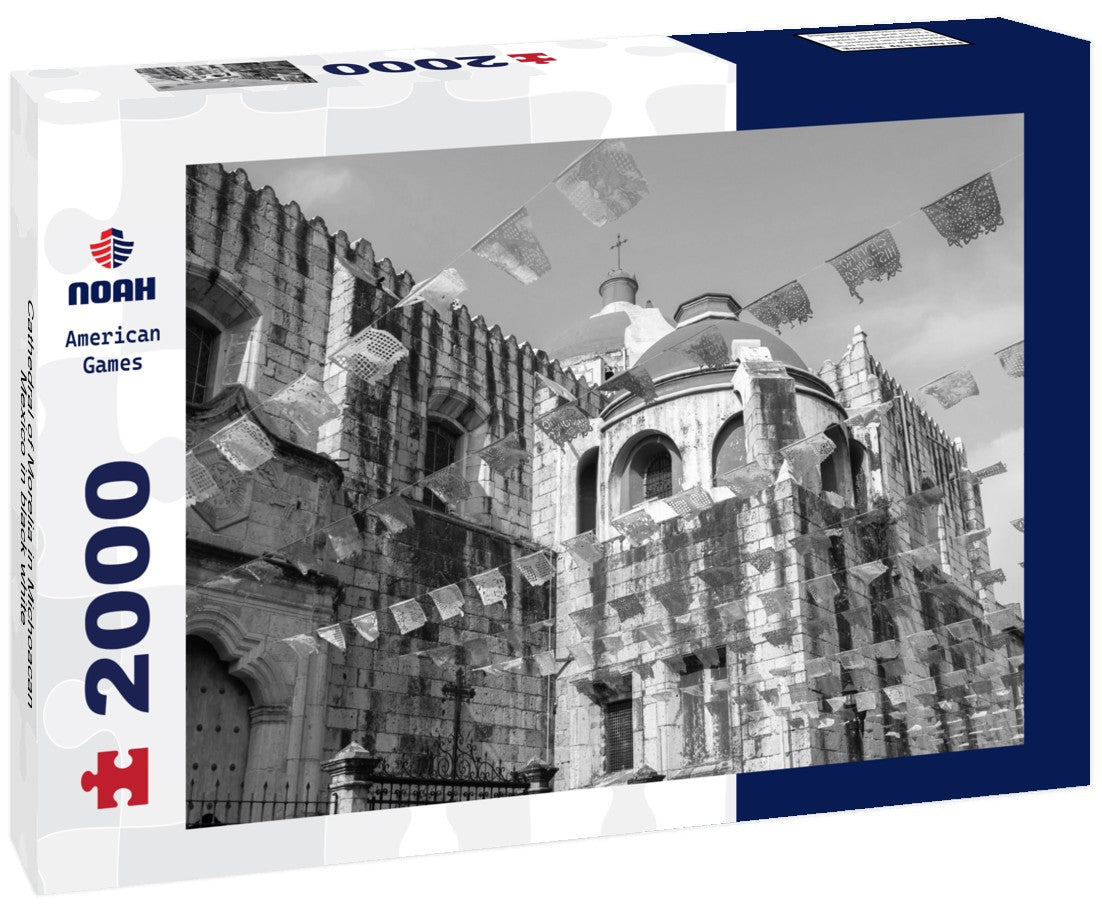 Noah Jigsaw Puzzle Cathedral of Morelia in Michoacan, Mexico in black white 2000 pieces