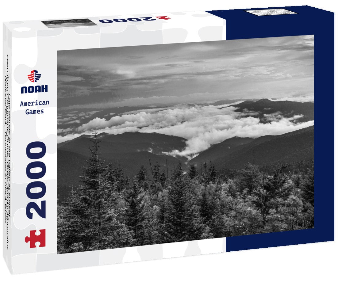 Noah Jigsaw Puzzle Low clouds in the valley at sunset, seen from Clingmans Dome, Great Smoky Mountains National Park, Tennessee in black white 2000 pieces