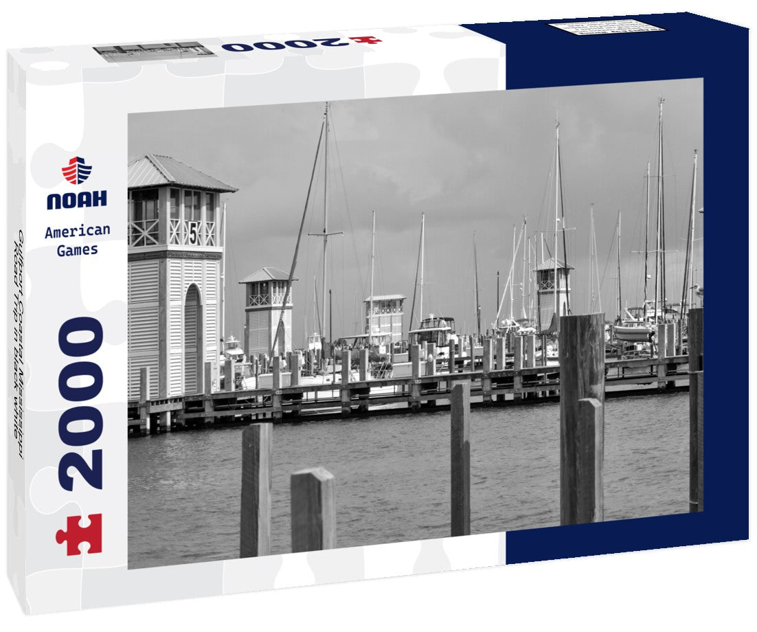 Noah Jigsaw Puzzle Gulfport Coastal Mississippi Road Trip in black white 2000 pieces