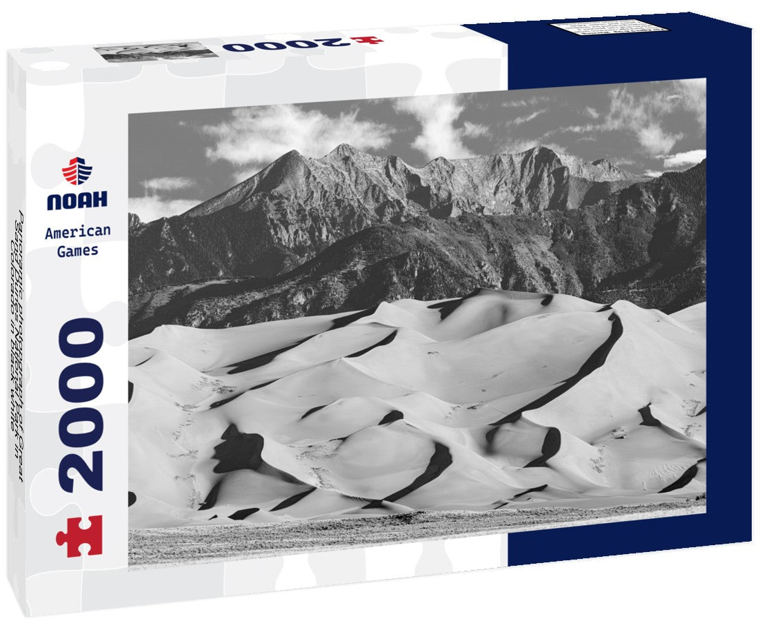 Noah Jigsaw Puzzle Panoramic photopgraph of Great Sand Dunes National Park in Colorado in black white 2000 pieces