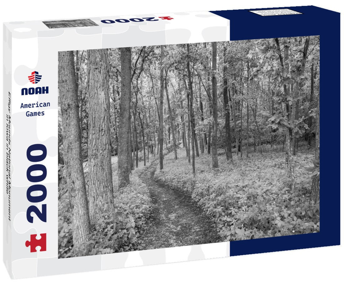 Noah Jigsaw Puzzle Effigy Mounds National Monument in Iowa in black white 2000 pieces