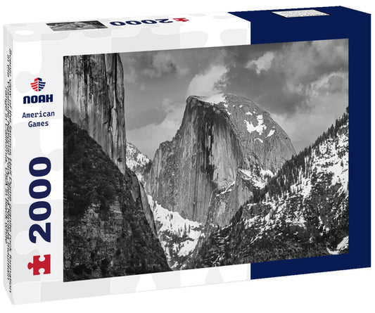 Noah Jigsaw Puzzle Scenic view of the famous Half Dome granite rock formation in the Yosemite National Park, Sierra Nevada mountain range in California, USA in black white 2000 pieces