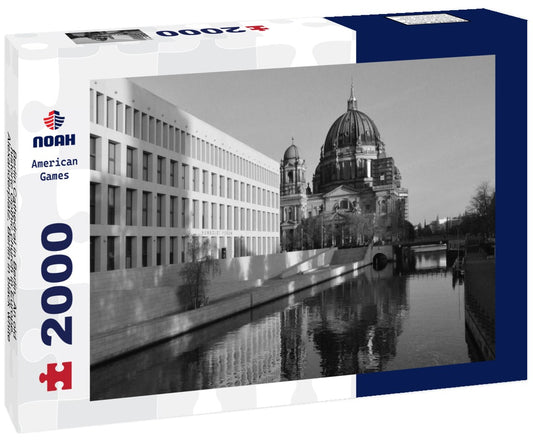 Noah Jigsaw Puzzle Berlin Cathedral in Berlin. An old, historic Gothic church in Europe. Alexanderplatz, Berlin in black white 2000 pieces