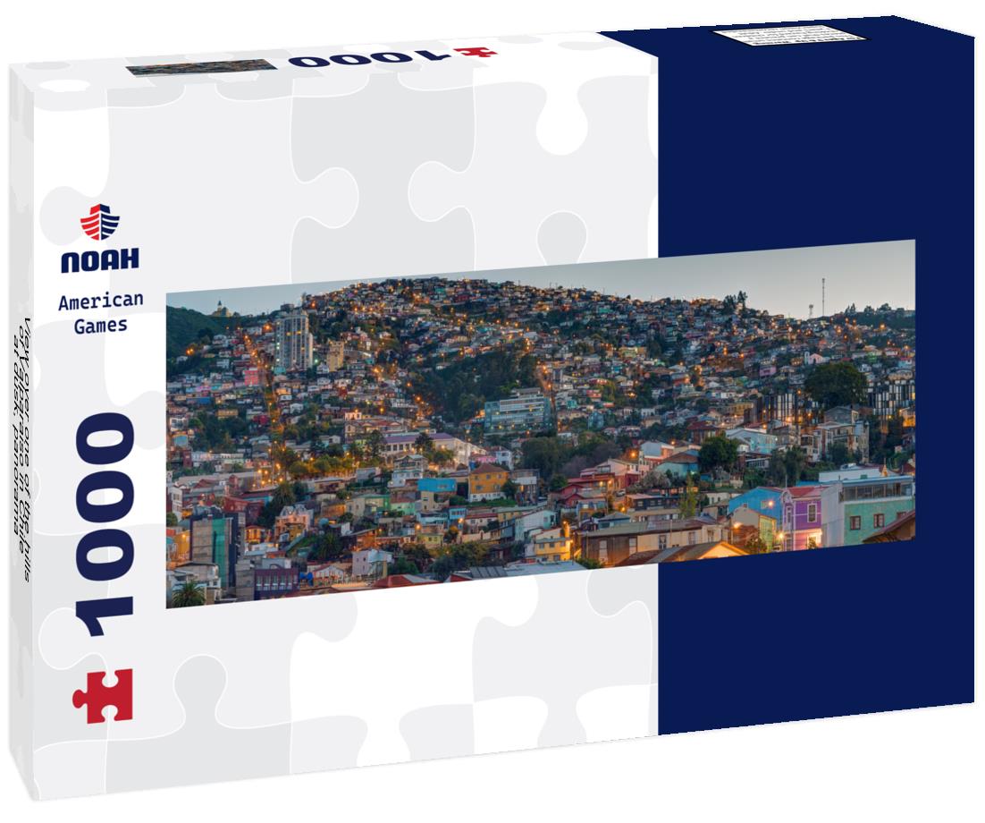 Noah Jigsaw Puzzle View over one of the hills of Valparaiso in Chile at dusk, panorama Panorama 1000 Pieces