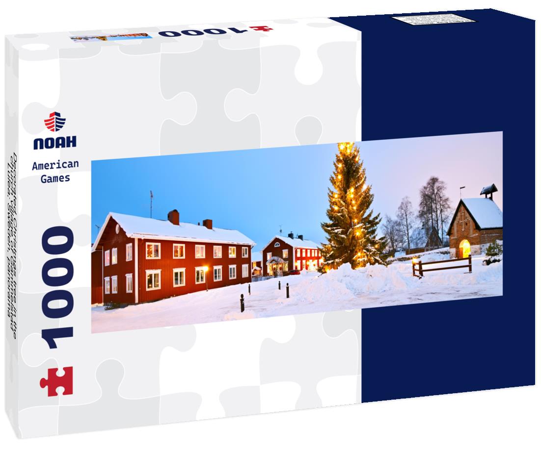 Noah Jigsaw Puzzle Decorated Christmas tree in the church village of Gammelstad, Lulea; Sweden, panorama Panorama 1000 Pieces