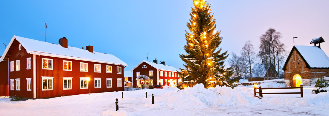 Noah Jigsaw Puzzle Decorated Christmas tree in the church village of Gammelstad, Lulea; Sweden, panorama Panorama 1000 Pieces