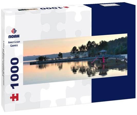 Noah Jigsaw Puzzle Lake of Biscarrosse at sunset, France, panorama Panorama 1000 Pieces