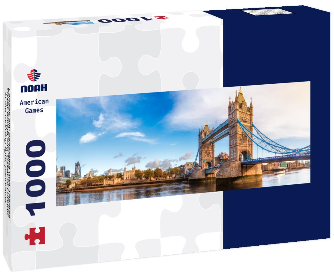 Noah Jigsaw Puzzle London city panorama with Thames, Tower Bridge and Tower of London in the morning light, panorama Panorama 1000 Pieces